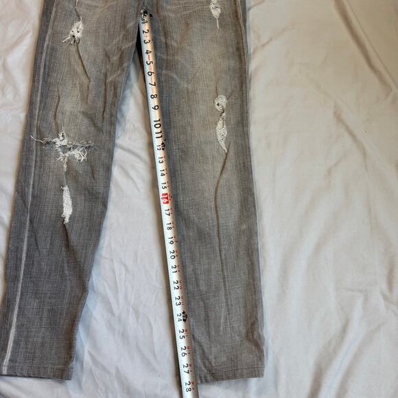 AllSaints Gray, Distressed, Woodvale Pipe Skinny Jeans- 28 - Picture 10 of 11